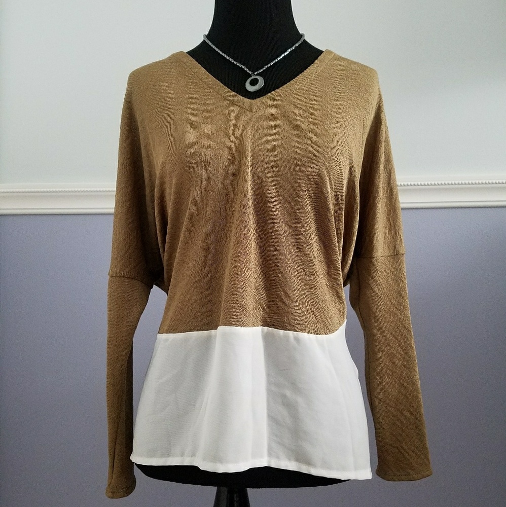 Zara Shiny Bronze V-neck